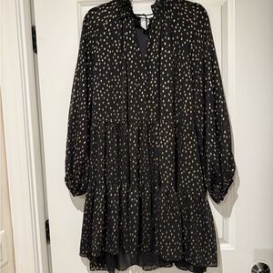 Black and Gold Polka Dot Dress